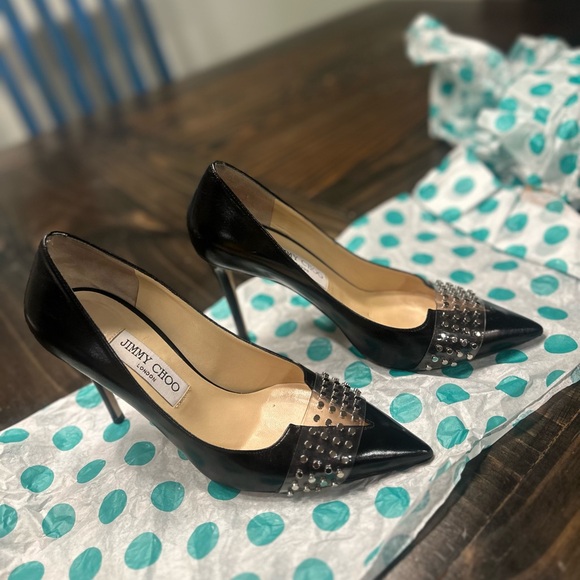 Jimmy Choo Hazel studded pumps size 38.5 - Picture 1 of 7